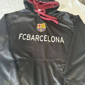 FC Barcelona International Soccer Men's Pullover Hoodie Black Size Lg